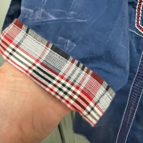 Affliction Black Premium Size Large Crystal Snap Embroidered Cross Shirt - Picture 8 of 9